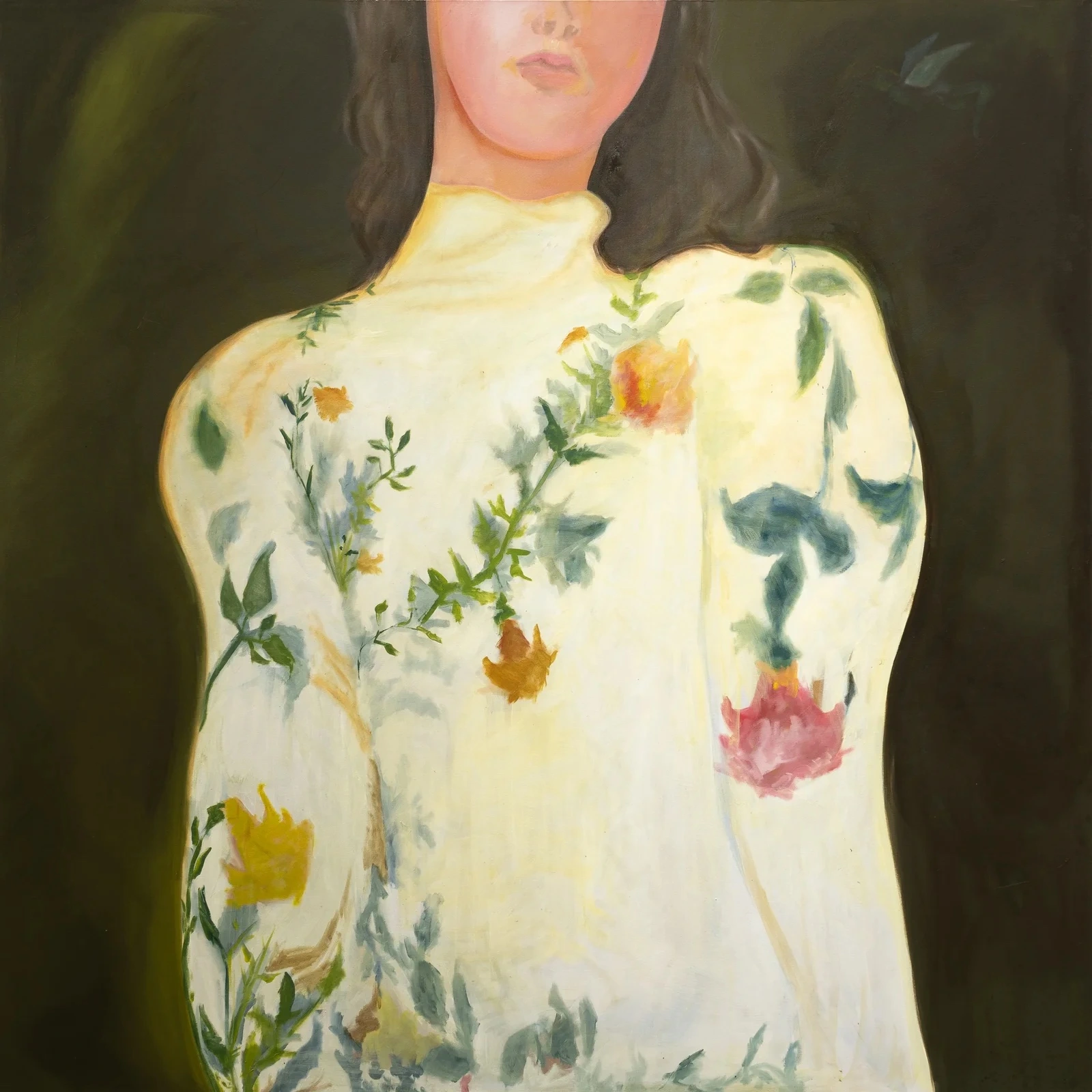 Yellow Dress with Botanical Patterns