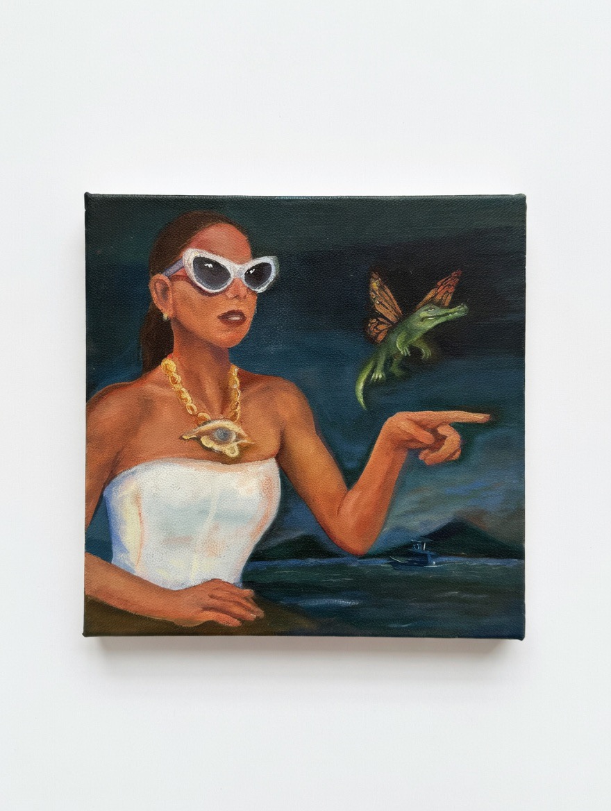 Nuevos Horizontes, Angie Rangel, 2026 — Oil on canvas, 20 × 20 cm