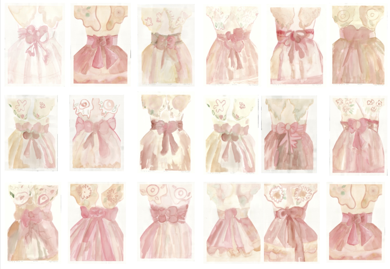 Taxonomy of Memory — 18 original watercolors on Arches paper, 2025