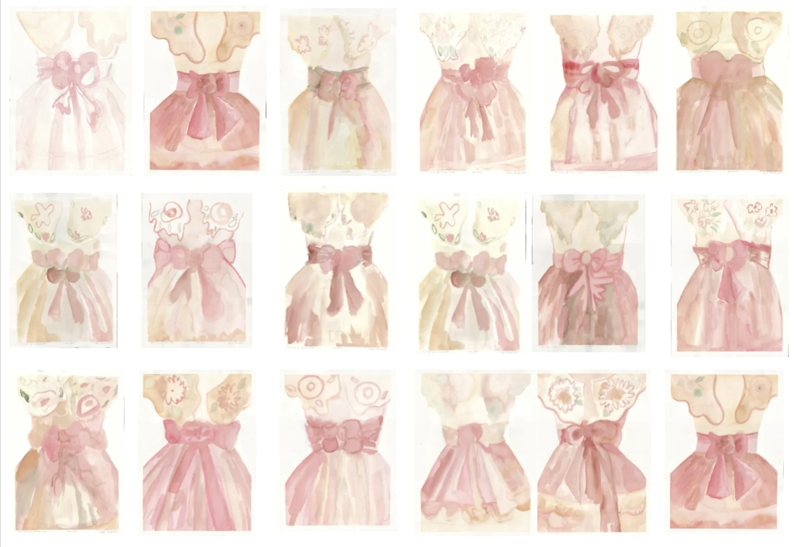 Taxonomy of Memory — 18 original watercolors on Arches paper, 2025